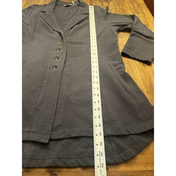 Soft Surroundings Tallulah Jacket Size Large Gray Embroidered Military Swing - Picture 12 of 16